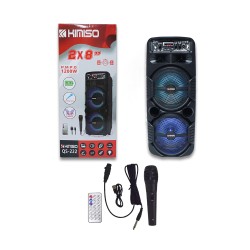COLUNA KIMISO QS-222 8" X 2 COM MICROFONE E CONTROLE REMOTO COLUNA KIMISO QS-222 8" X 2 COM MICROFONE E CONTROLE REMOTO